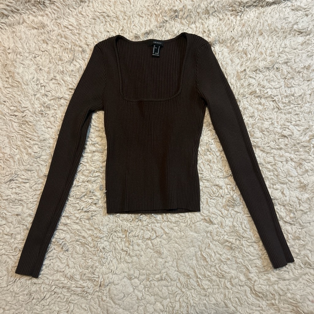 Forever 21 Chocolate Ribbed Top
